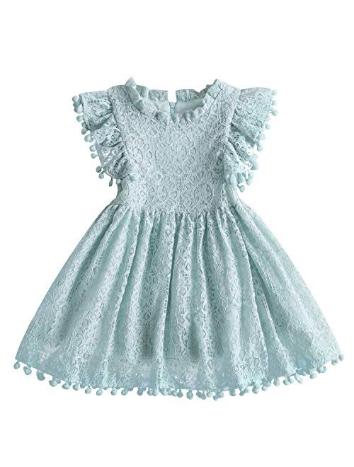 NNJXD Little Girl Tutu Dress Tulle Ruffles Flower Girls Wedding Party Dresses