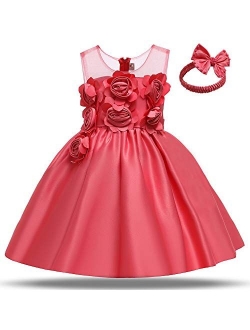 Toddler Princess Flower Dress Baby Girls Birthday Wedding Party Dresses