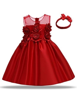 Toddler Princess Flower Dress Baby Girls Birthday Wedding Party Dresses