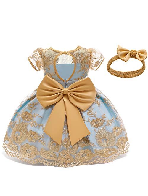 NNJXD Toddler Princess Flower Dress Baby Girls Birthday Wedding Party Dresses