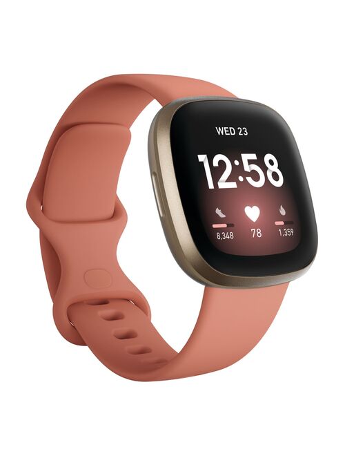 Fitbit Versa 3 Health & Fitness Smartwatch with GPS, 24/7 Heart Rate, Alexa Built-in, 6+ Days Battery, One Size (S & L Bands Included)