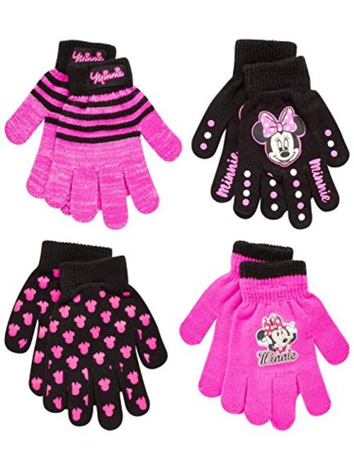 Disney Girls 4 Pack Gloves or Mittens : Minnie Mouse, Vamperina (Toddler/Little Girls)