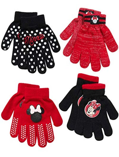 Disney Girls 4 Pack Gloves or Mittens : Minnie Mouse, Vamperina (Toddler/Little Girls)