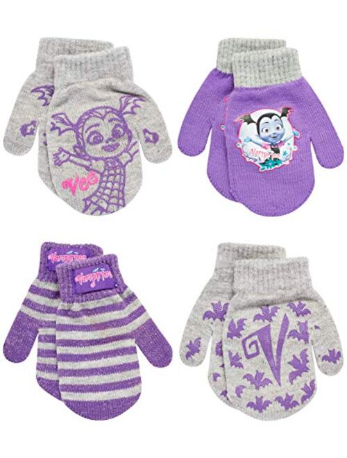 Disney Girls 4 Pack Gloves or Mittens : Minnie Mouse, Vamperina (Toddler/Little Girls)