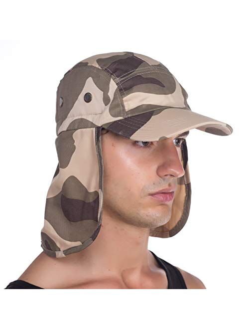 Top Level Outdoor Fishing Sun Cap - Ear Neck Flap Hat