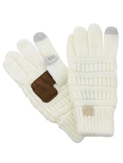 C.C. Kids' Children's Cable Knit Warm Anti-Slip Touchscreen Texting Gloves