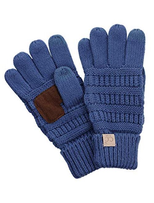 C.C. Kids' Children's Cable Knit Warm Anti-Slip Touchscreen Texting Gloves