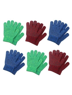 MIG4U Kid's Winter Gloves Warm Magic Stretch Knitted Glove for Children Teens Boys 3/6 pairs