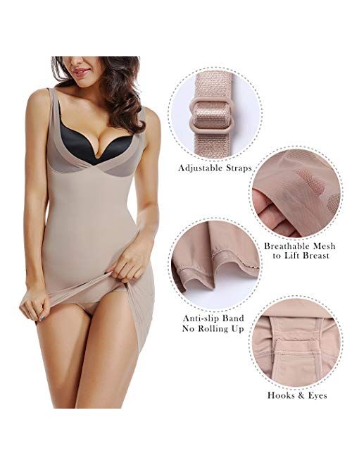 JOYSHAPER Strapless Dress Slips for Women Shapewear Camisole Body Shaper  Tummy Control Slip Seamless Full Cami