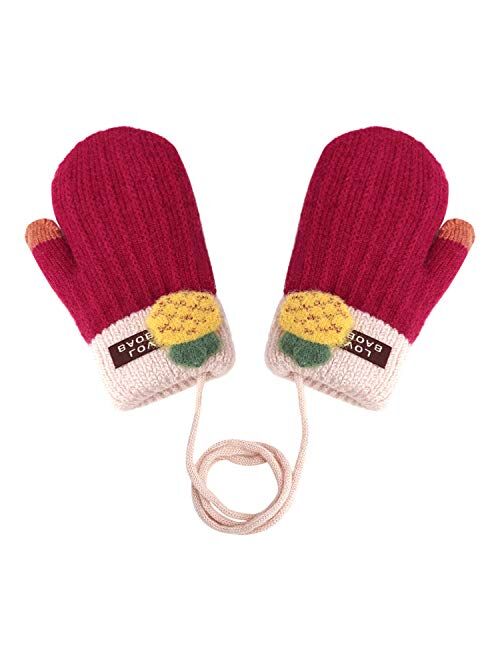 Toddler Kids Winter Warm Thick Full Finger Gloves Children Assorted Color Magic Mittens