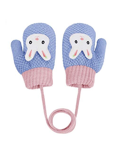 Toddler Kids Winter Warm Thick Full Finger Gloves Children Assorted Color Magic Mittens