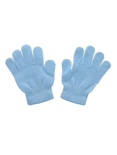 Kids Gloves Magic Knit Gloves for Girls/Boys Solid Colors