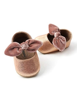 RVROVIC Baby Girls Mary Jane Anti-Slip Bow Toddler Princess Shoes