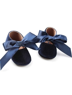 RVROVIC Baby Girls Mary Jane Anti-Slip Bow Toddler Princess Shoes