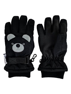 N'Ice Caps Little Kids Squeaky Sound Cute Animal Face Waterproof Gloves