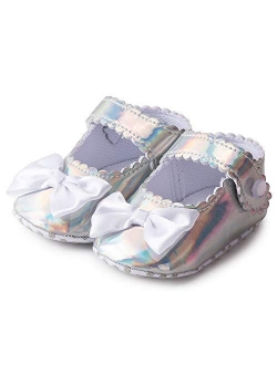 Meckior Infant Baby Girls Bowknot Princess Mary Jane Prewalker Flat Shoes