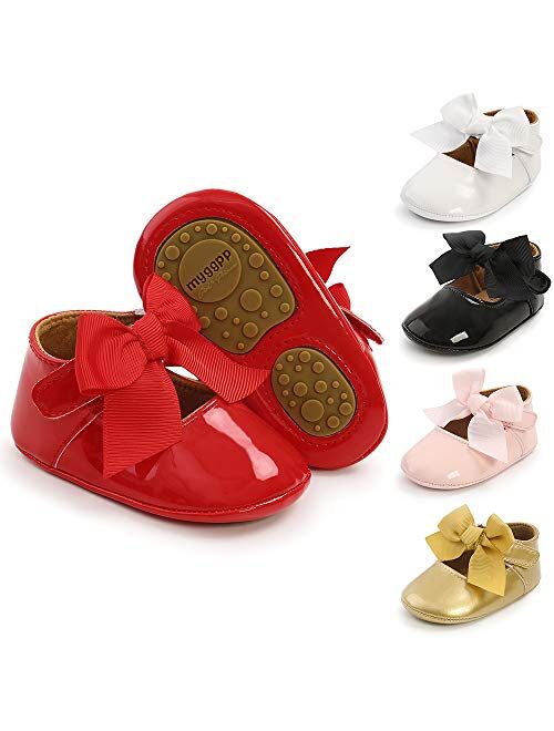 Meckior Infant Baby Girls Bowknot Princess Mary Jane Prewalker Flat Shoes