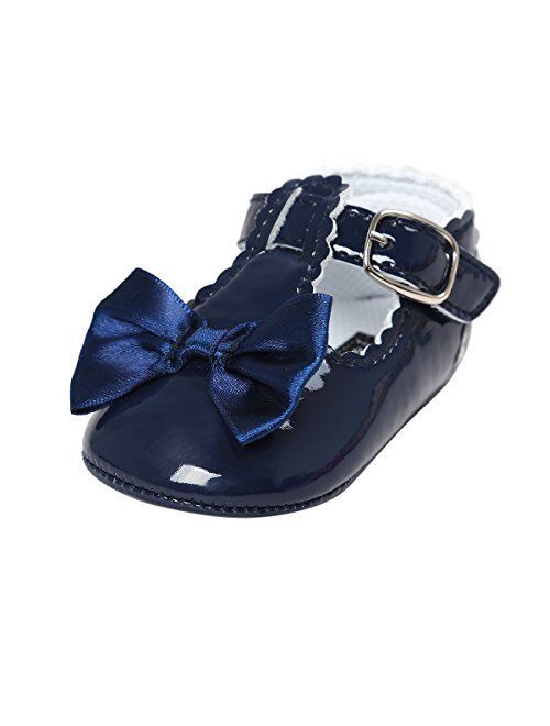 Meckior Infant Baby Girls Bowknot Princess Mary Jane Prewalker Flat Shoes