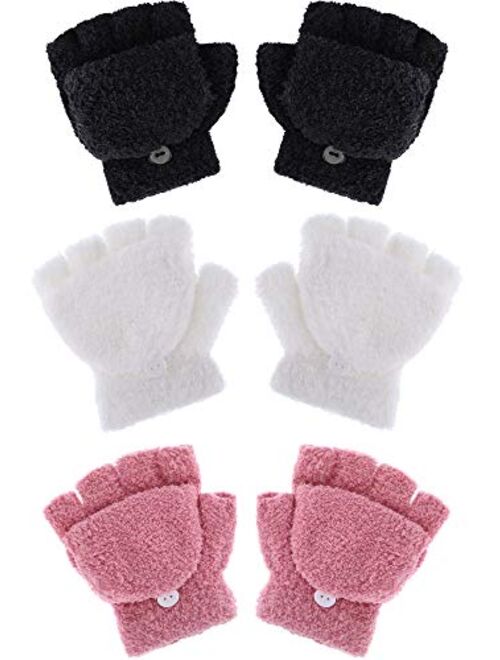 Kids Gloves Full Fingers Knitted Gloves Warm Mitten Winter Favor for Little Boys and Girls