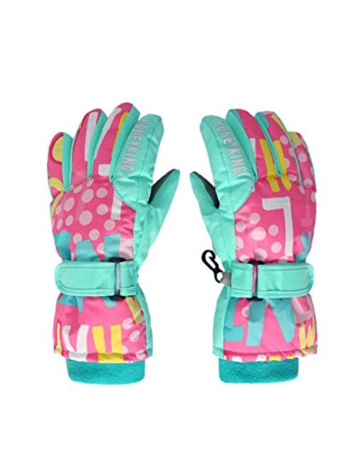 Hiheart Girls Winter Ski Gloves Waterproof Outdoor Thicken Glove