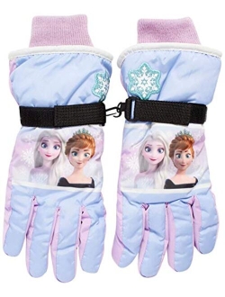 Girls' Winter Insulated Snow Ski Gloves Minnie Mouse or Frozen II Elsa & Anna (Toddler/Little Girls)