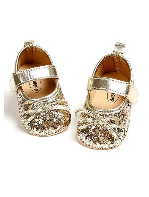 Baby Girl Moccasins Princess Sparkly Mary Jane Dresses Shoes Premium Lightweight Soft Sole Crib Shoes Toddler Shoes