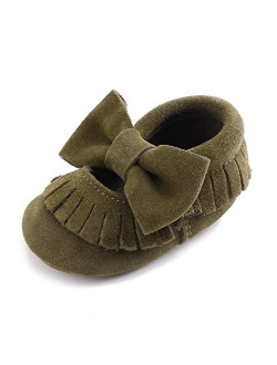 OOSAKU Infant Toddler Baby Soft Sole PU Leather Bowknots Shoes