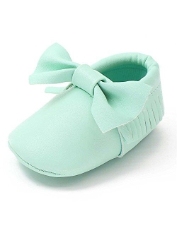 OOSAKU Infant Toddler Baby Soft Sole PU Leather Bowknots Shoes