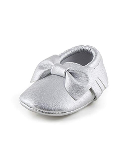 OOSAKU Infant Toddler Baby Soft Sole PU Leather Bowknots Shoes