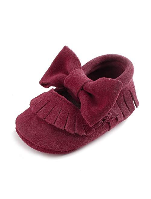 OOSAKU Infant Toddler Baby Soft Sole PU Leather Bowknots Shoes