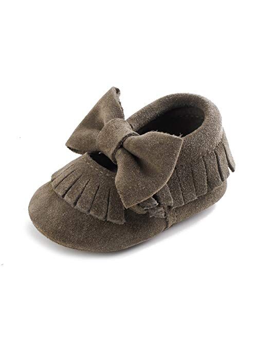 OOSAKU Infant Toddler Baby Soft Sole PU Leather Bowknots Shoes