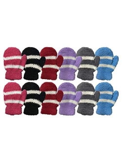 Yacht & Smith Kids Gloves & Mittens in Bulk, Winter Striped Children Age 3-8