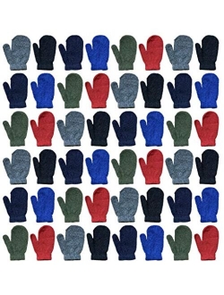 Yacht & Smith Kids Gloves & Mittens in Bulk, Winter Striped Children Age 3-8