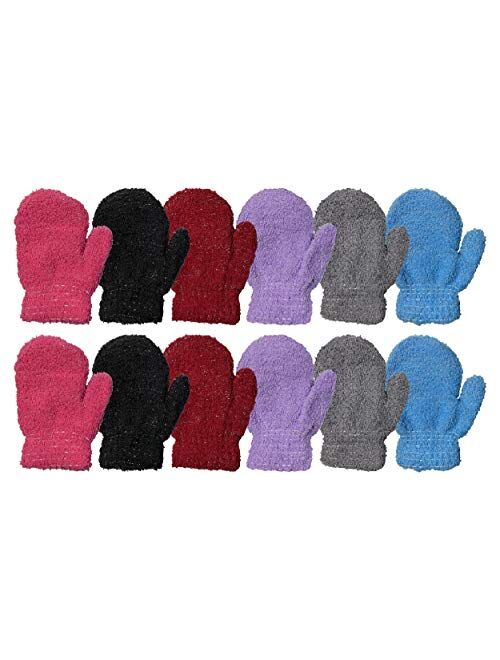 Yacht & Smith Kids Gloves & Mittens in Bulk, Winter Striped Children Age 3-8