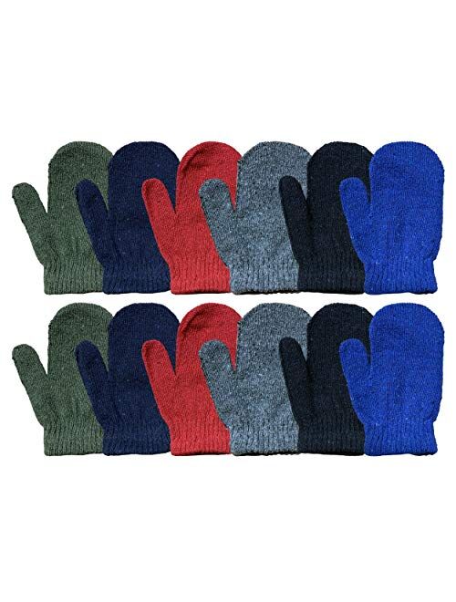 Yacht & Smith Kids Gloves & Mittens in Bulk, Winter Striped Children Age 3-8