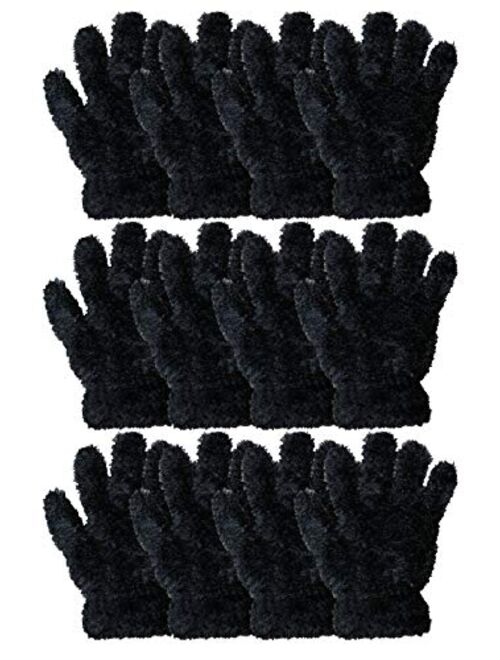 Yacht & Smith Kids Gloves & Mittens in Bulk, Winter Striped Children Age 3-8