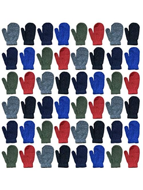 Yacht & Smith Kids Gloves & Mittens in Bulk, Winter Striped Children Age 3-8