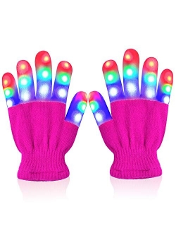 Touber LED Flashing Gloves Novelty for Kids Toys Gifts for 3 4 5 6 7 8 9 10 Year Old Boys Gilrs- Kids Gifts