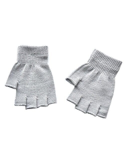 Boys and Girls Fingerless Gloves Winter Solid Knitted Texting Mitten 6" Length