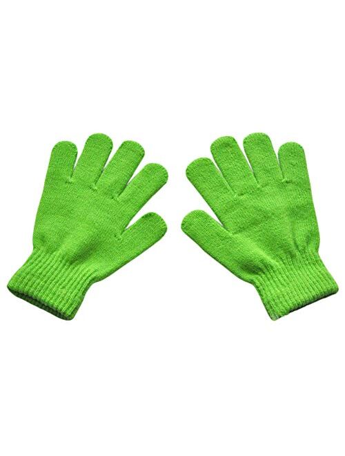 BaiX Boys and Girls Warm Winter Knitted Writing Gloves, 5-12 Years Old