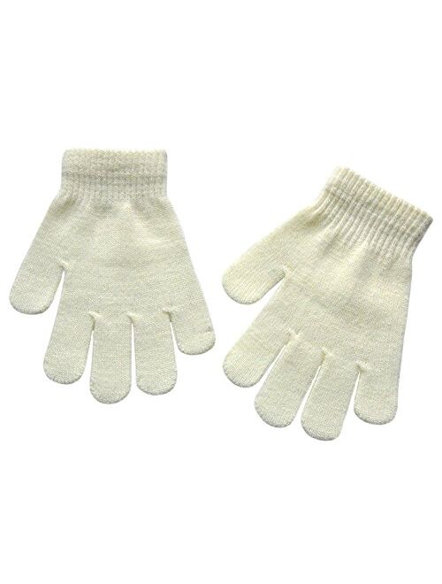 BaiX Boys and Girls Warm Winter Knitted Writing Gloves, 5-12 Years Old