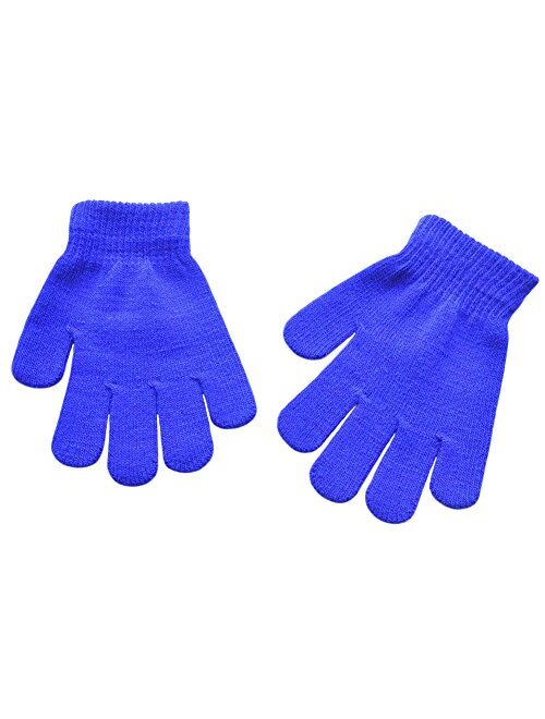 BaiX Boys and Girls Warm Winter Knitted Writing Gloves, 5-12 Years Old