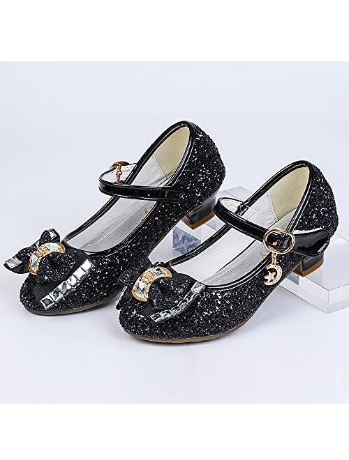 Girls Princess High Heels Shoes Bowknot Decor Wedding Party - Temu
