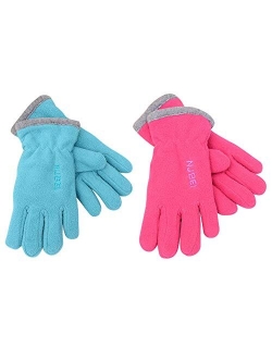 Winter Fleece Gloves Warm Kids Sport Gloves Boys Girls Lined Thick Mitten