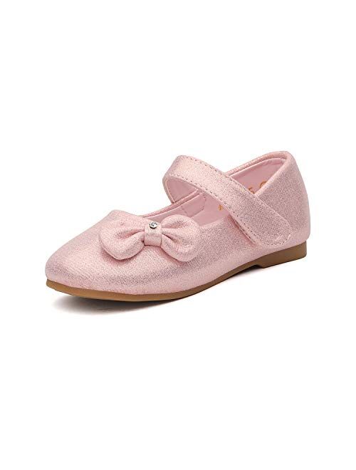 DREAM PAIRS Adorable Mary Jane Side Bow Buckle Strap Ballerina Flat (Toddler/Little Girl)