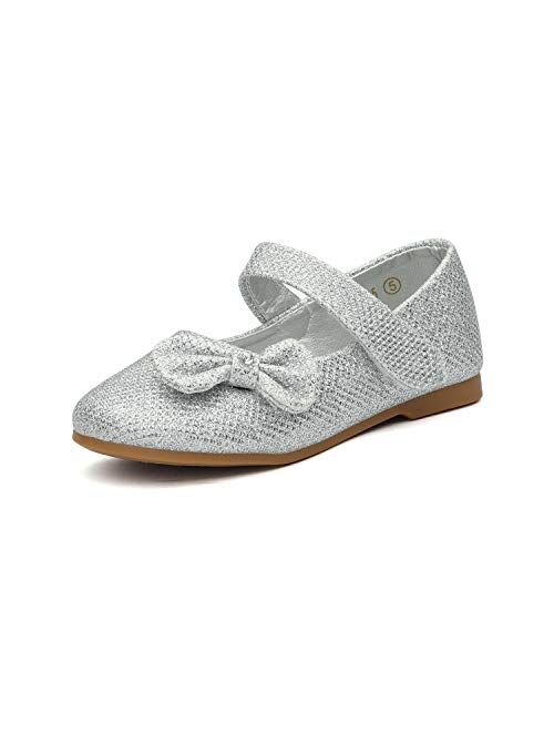 DREAM PAIRS Adorable Mary Jane Side Bow Buckle Strap Ballerina Flat (Toddler/Little Girl)