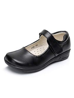 Akk Girl's Mary Jane School Uniform Shoes Strap Dress Uniform Flats Black (Toddler/Little Girl/Big Girl)