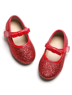 Kiderence Girls Flat Mary Jane Shoes Slip-on School Party Dress Ballerina Shoe (Toddler/Little Kids)