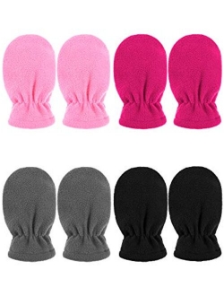 4 Pairs Kid Winter Gloves Child Warm Snow Fleece Mitten Gloves for Baby Infant