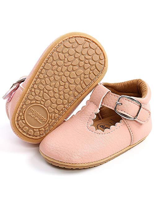 TIMATEGO Baby Girl Mary Jane Flats Shoes Non Slip Soft Sole Infant Toddler First Walker Wedding Princess Dress Crib Shoes